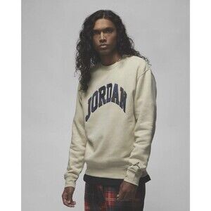 Jordan Essential Holiday Fleece Crewneck Sweatshirt Plaid Logo Mens  XL